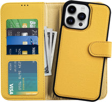 Load image into Gallery viewer, iPhone 14 Pro Wallet Detachable Flip Folio 4 Card Slots Holder Leather Magnetic Kickstand Case - Redpepper Cases
