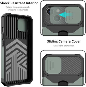 iPhone 14 Sliding Camera Cover Card Holder Ring Magnetic Kickstand Case - Redpepper Cases