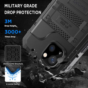 iPhone 14 Waterproof Metal Heavy Duty Full Body Built in Screen Protector Case - Redpepper Cases