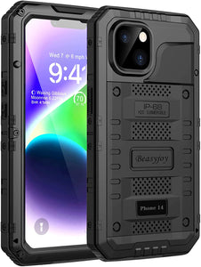 iPhone 14 Waterproof Metal Heavy Duty Full Body Built in Screen Protector Case - Redpepper Cases