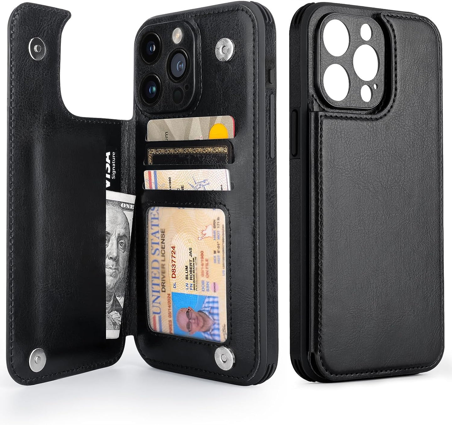 iPhone 15 Pro Max Case Card Holder Flip Cell Phone Cases 6.7