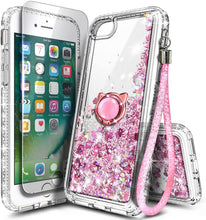Load image into Gallery viewer, iPhone 7 Holographic Ring Holder Liquid Glitter Quicksand Case - Redpepper Cases