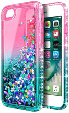 Load image into Gallery viewer, iPhone 7 Holographic Ring Holder Liquid Glitter Quicksand Case - Redpepper Cases