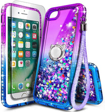 Load image into Gallery viewer, iPhone 7 Holographic Ring Holder Liquid Glitter Quicksand Case - Redpepper Cases