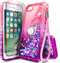 Load image into Gallery viewer, iPhone 7 Holographic Ring Holder Liquid Glitter Quicksand Case - Redpepper Cases