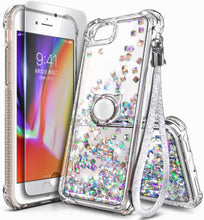 Load image into Gallery viewer, iPhone 7 Holographic Ring Holder Liquid Glitter Quicksand Case - Redpepper Cases