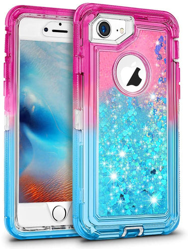 iPhone 8 Moving Liquid Quicksand Heavy Duty Shockproof Case - Redpepper Cases