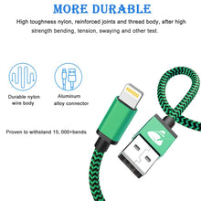 Load image into Gallery viewer, iPhone Charger Cable Aioneus iPhone Charging Cord 6ft 3Pack Colorful - Redpepper Cases
