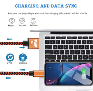 iPhone Charger Cable Aioneus iPhone Charging Cord 6ft 3Pack Colorful - Redpepper Cases