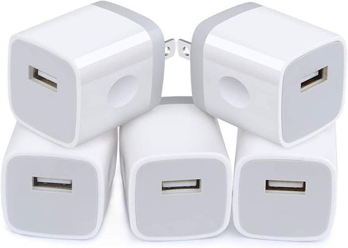 iPhone Wall Charger Adapter USB Charging, 5Pack Single Port USB Wall Plug - Redpepper Cases