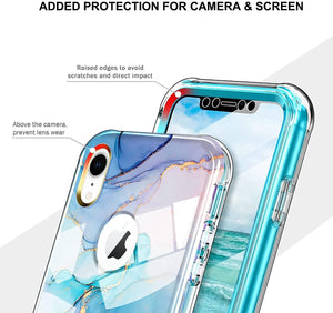 iPhone XR Case Built Screen Protector Lightweight - Marble - Redpepper Cases