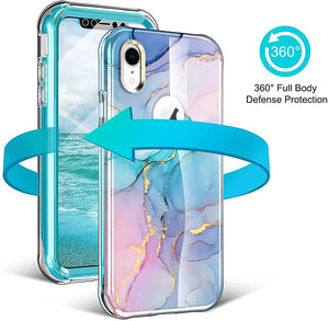 iPhone XR Case Built Screen Protector Lightweight - Marble - Redpepper Cases