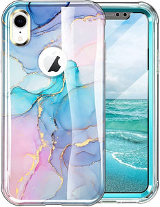 iPhone XR Case Built Screen Protector Lightweight - Marble - Redpepper Cases
