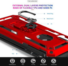 Load image into Gallery viewer, iPhone XR Protective Case, Heavy Duty Ring Shockproof Case - Red - Redpepper Cases