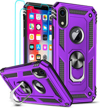 Load image into Gallery viewer, iPhone XR Protective Case, Heavy Duty Ring Shockproof Case - Red - Redpepper Cases
