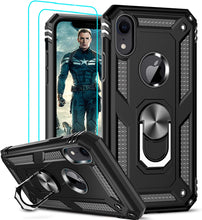 Load image into Gallery viewer, iPhone XR Protective Case, Heavy Duty Ring Shockproof Case - Red - Redpepper Cases