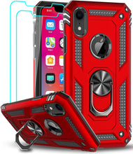 Load image into Gallery viewer, iPhone XR Protective Case, Heavy Duty Ring Shockproof Case - Red - Redpepper Cases