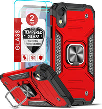 Load image into Gallery viewer, iPhone XR Protective Case, Heavy Duty Ring Shockproof Case - Red - Redpepper Cases