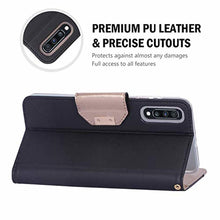 Load image into Gallery viewer, ProCase Galaxy A70 Wallet Case 2019, Flip Fold Kickstand Case with Card Holders Mirror Wristlet, Folding Stand Protective Book Case Cover for Galaxy A70 2019 Release -Black - Redpepper Cases