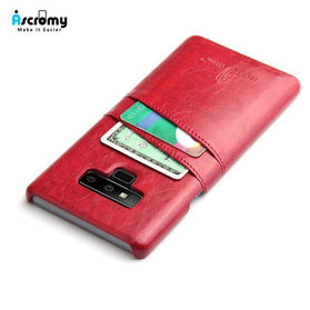 Leather Credit Card Wallet Holder Case for Galaxy Note 8/9 S9/S8 S7 Edge - Redpepper Cases