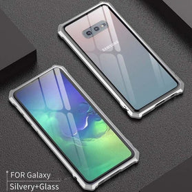 Luxury Aluminum Metal Armor Cover Case For Samsung Galaxy S10 Plus S10 E S10 Slim Frame Shell Bumper Back Clear Glass KS0007 - Redpepper Cases