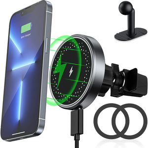 Magnetic Wireless Car Charger Mount,15W Fast Charging MagSafe Case - Redpepper Cases