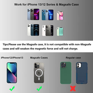 Magnetic Wireless Car Charger Mount,15W Fast Charging MagSafe Case - Redpepper Cases