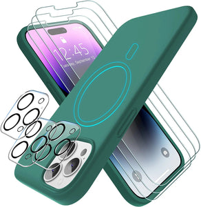 Magsafe Case for iPhone 14 Pro Max 3 Pcs Glass Screen Protector+Camera Lens - Redpepper Cases