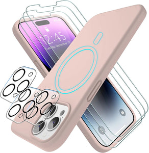 Magsafe Case for iPhone 14 Pro Max 3 Pcs Glass Screen Protector+Camera Lens - Redpepper Cases