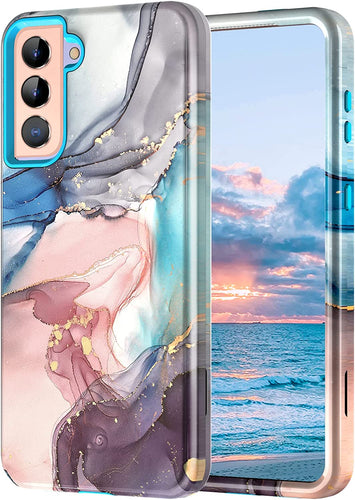 Marble Pattern 3 in 1 Heavy Duty Shockproof Body Rugged Hard Silicone Drop Protective Rose Gold - Redpepper Cases
