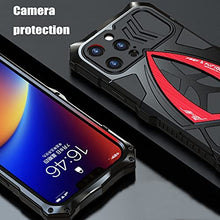Load image into Gallery viewer, Metal Armor Compatible iPhone 13 Pro Max Case 6.7 inch Black Red - Redpepper Cases
