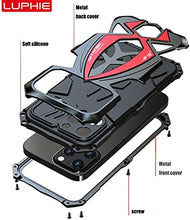 Load image into Gallery viewer, Metal Armor Compatible iPhone 13 Pro Max Case 6.7 inch Black Red - Redpepper Cases