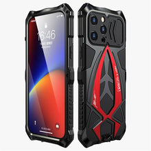 Load image into Gallery viewer, Metal Armor Compatible iPhone 13 Pro Max Case 6.7 inch Black Red - Redpepper Cases