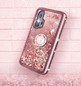 Moto Edge Plus Case Moving Liquid Holographic Kickstand Rose Gold - Redpepper Cases