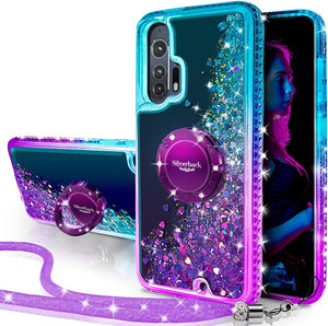 Moto Edge Plus Case Moving Liquid Holographic Kickstand Rose Gold - Redpepper Cases