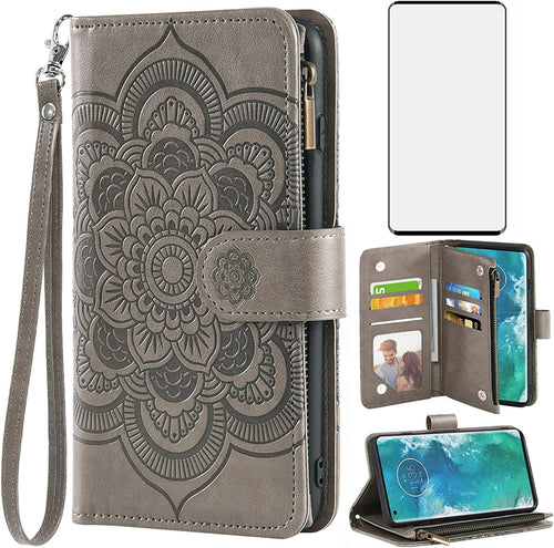 Moto Edge Plus Wallet Case Tempered Glass Screen Protector Rose Gold - Redpepper Cases