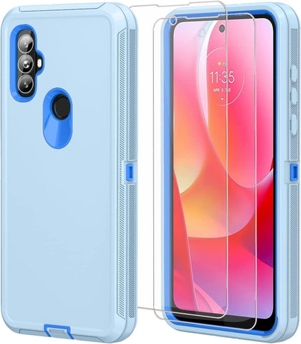 Moto G Power Case HD Screen Protector (2 Packs) Shockproof Dustproof 3 in 1 Durable Case - Redpepper Cases