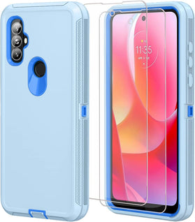 Moto G Power Case HD Screen Protector (2 Packs) Shockproof Dustproof 3 in 1 Durable Case - Redpepper Cases
