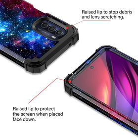 Moto G Stylus 5G/4G Case Shiny Dark Three Layer Heavy Duty Blue Sky - Redpepper Cases