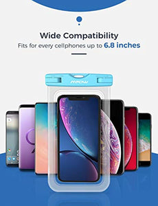 Mpow Waterproof Phone Pouch, Universal Waterproof Case Underwater IPX8 Dry Bag Compatible iPhone 11/11 Pro Max/Xs Max/XS/XR/X/8P/7P, Galaxy S20/S10/S9, Google Pixel/HTC up to 6.8" (Blue Orange Green) - Redpepper Cases