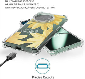 Oneplus 11 5G Case Women Girls Flower Floral 2pcs Screen Protector Phone Cover - Redpepper Cases