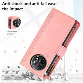 OnePlus 11 5G Wallet Cover Tempered Glass Screen Protector Girls Rose Gold - Redpepper Cases