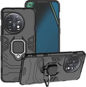 OnePlus 11 Case 2 in 1 Shockproof Defender Kickstand Dual Layer Bumper Hard Back Case Cover Black - Redpepper Cases