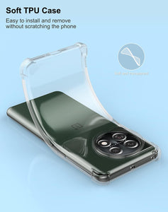 OnePlus 11 Phone Case Clear Scratch Resistant Reinforced Corners Protective Case - Redpepper Cases