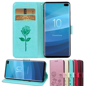 Phone Cases For Samsung Galaxy S10e PU Leather Rose Flowers Women Anti-knock Flip Case Cover For Samsung Galaxy S10 Plus S10+ - Redpepper Cases