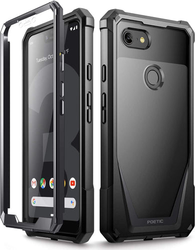 Poetic Guardian Full-Body Rugged Clear Google Pixel 3 XL Black - Redpepper Cases