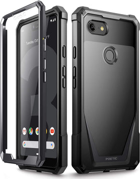 Poetic Guardian Full-Body Rugged Clear Google Pixel 3 XL Black - Redpepper Cases