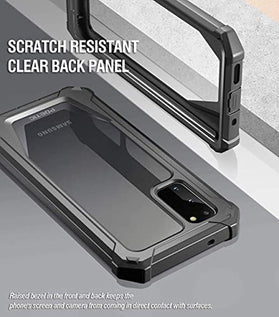 Poetic Guardian Series Case Designed for Samsung Galaxy S20 Case, Full-Body Hybrid Shockproof Bumper Cover, Without Built-in-Screen Protector, Black/Clear - Redpepper Cases