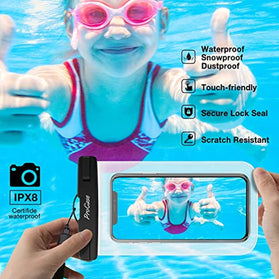 ProCase Universal Waterproof Pouch Cellphone Dry Bag Underwater Case for iPhone 11 Pro Max Xs Max XR 8 7 SE 2020 Galaxy S20 Ultra up to 6.9", Waterproof Phone Case for Beach Snorkeling -6 Pack, Black - Redpepper Cases