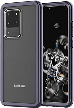 RedPepper Designed for Samsung Galaxy S20 Ultra Case, Matte Clear Rugged Heavy Duty Bumper Armor Cover Without Built-in Screen Protector Shockproof Case for Samsung Galaxy S20 Ultra 6.9 Inch (Black) - Redpepper Cases